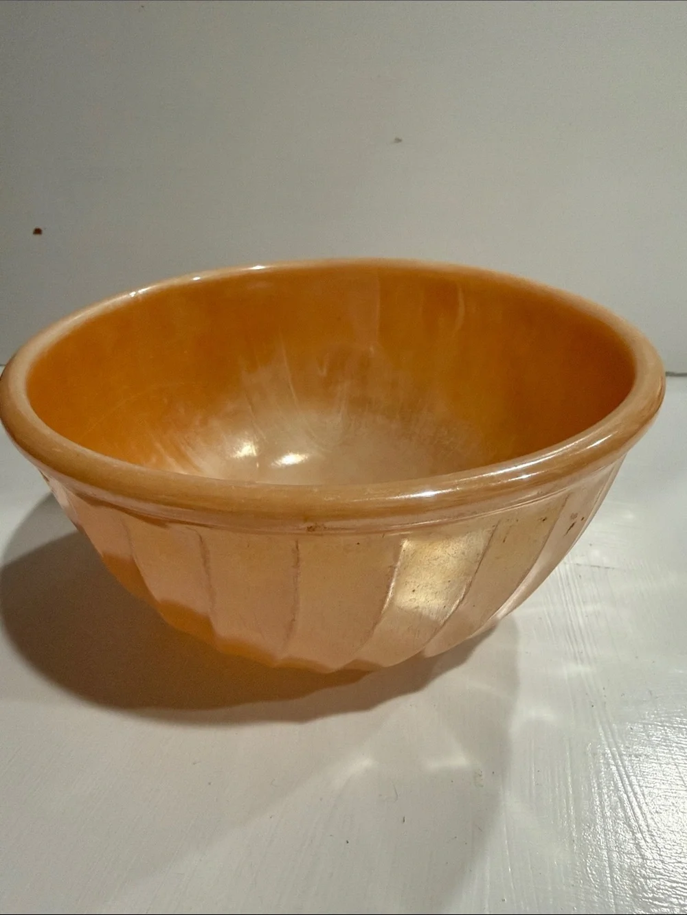 Fire King Anchor Hocking Orange Glass Serving Mixing Bowl - Home Accents 7”